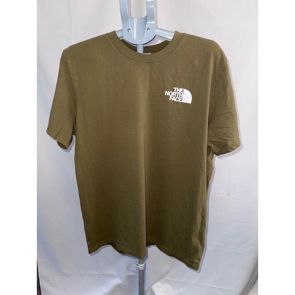 The North Face Mens XL Olive Green Box Logo Never Stop Exploring Graphic T-Shirt